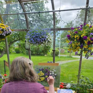 Greenhouse Dance by Brenda L.B. Kenney  Image: Painting "Greenhouse Dance" at The Inn At Oxbow Acres