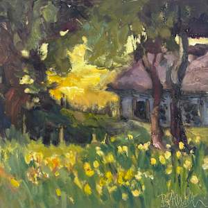 Golden Fields: Jaune un Fleur- SOLD by Bridgette Martin Fine Art, Image 4.