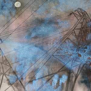 Pylons in the mist by Judith Beeby