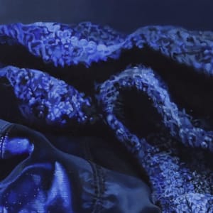 Still Blue Sparkle by Sonia C. C. Colón  Image: Detail of scarf area above hat.