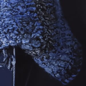 Still Blue Sparkle by Sonia C. C. Colón  Image: Detail of scarf area at far right of painting.