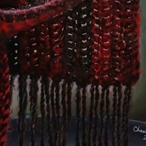 Solitary Colors by Sonia C. C. Colón  Image: Detail of scarf lower right area (with tassels).