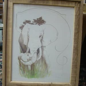 Unknown title (Mother and baby elephant) by Tara ()