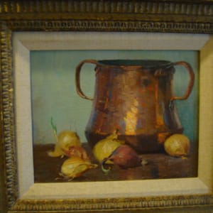 Copper pot with onions by Carl Nordell