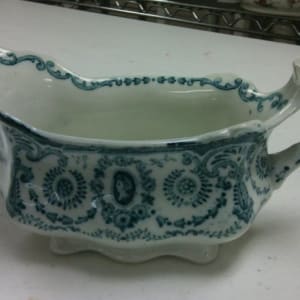 Teal and White Gravy Boat by Staffordshire