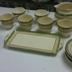21 Piece Sandwich Set with Green Design by J&G Meakin
