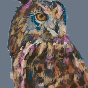 GREAT HORNED OWL DIGITAL by Sarah Jaynes