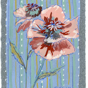 Poppy Wallpaper Sketch by Sarah Jaynes