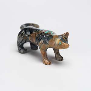 Wolf with Turquoise heart line on back by Maegan Shetima