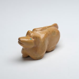 Delvin Leekya-  Mt. Lion, Travertine by Delvin Leekya  Image: Delvin Leekya, Mt. Lion, Travertine