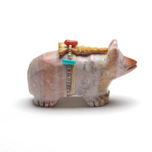 Lavina Tsikewa, Bear, Dolomite, with offerings by Lavina Tsikewa