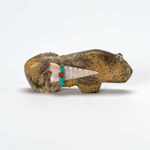 Boone Family, Mt. Lion with offering, Fossilized Jasper by Boone Family