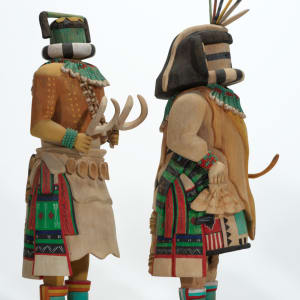 Sayadasha and Wokkwinne (Zuni Longhorn Entourage) Sayadasha and  Hututu (detail) by Bart Gasper Sr.  (d), Bart Gasper Sr.  Image: Sayadasha and Wokkwinne (Zuni Longhorn Entourage) Sayadasha and  Hututu (detail)