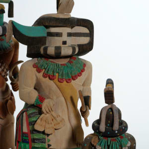 Sayadasha and Wokkwinne (Zuni Longhorn Entourage) Sayadasha (Long Horn) detail by Bart Gasper Sr.  (d)  Image: Sayadasha and Wokkwinne (Zuni Longhorn Entourage) Sayadasha (Long Horn) detail