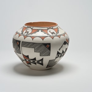 Deer Pot, Clay, Polychrome by Bernadette Chavez  Image: Deer pot by Bernadette Chavez