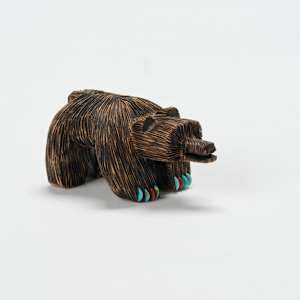 Bear, Cottonwood, with Turquoise Claws by Bart Gasper Sr.  (d)  Image: Bear, Cottonwood, with Turquoise Claws
