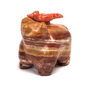 Hayes Leekya, Bear with Bird, Onyx by Hayes Leekya  Image: Hayes Leekya, Bear with Bird, Onyx