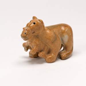 Orin Eriacho, Lioness and Cub, Travertine by Orin Eriacho  Image: Orin Eriacho, Lioness and Cub, Travertine