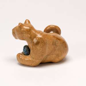 Orin Eriacho, Mt. Lion with Ball, Travertine by Orin Eriacho  Image: Orin Eriacho, Mt. Lion with Ball, Travertine