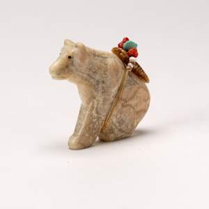 Fred Bowannie: Seated Bear with Bundle, Calcite  Image: Fred Bowannie: Seated Bear with Bundle, Calcite