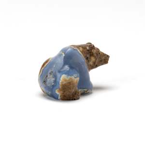 Fred Bowannie, Seated Bear, Blue Chalcedony by Fred Bowannie (1950-)  Image: Fred Bowannie, Seated Bear, Blue Chalcedony