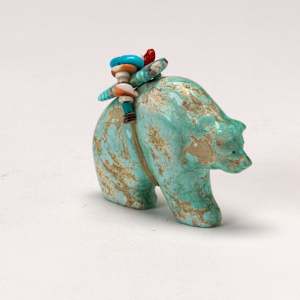 Fred Bowannie: Bear (2010) Turquoise with offering bundle  Image: Fred Bowannie: Bear (2010) Turquoise with offering bundle