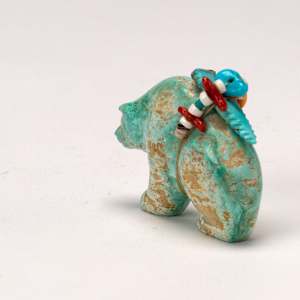 Fred Bowannie: Bear (2010) Turquoise with offering bundle  Image: Fred Bowannie: Bear (2010) Turquoise with offering bundle