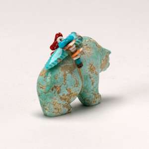 Fred Bowannie: Bear (2010) Turquoise with offering bundle  Image: Fred Bowannie: Bear (2010) Turquoise with offering bundle
