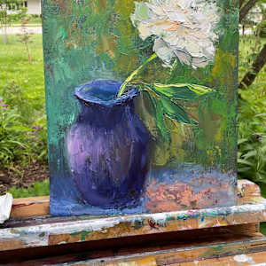 Single White Peony by Maggie Capettini, Image 1.