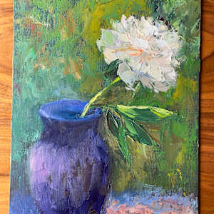 Single White Peony by Maggie Capettini, Image 3.