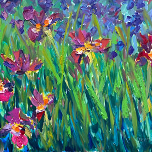Siberian Iris and Spiderwort by Maggie Capettini