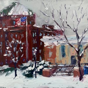Snow at the Courthouse, 14 April 2019 by Maggie Capettini