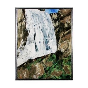 Wyoming Waterfall Waterscape Painting by Helena Kuttner-Giasson