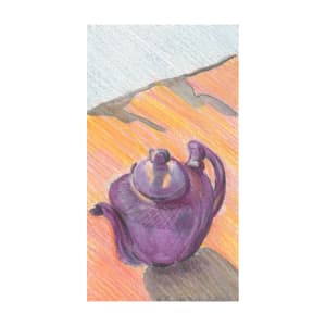 Tea Time 7 Teapot Still Life Drawing by Helena Kuttner-Giasson 