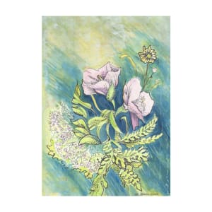 Misty Bouquet Watercolor Floral Painting by Helena Kuttner-Giasson 