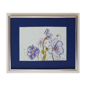 Violet Parade 4 Floral Drawing by Helena Kuttner-Giasson 
