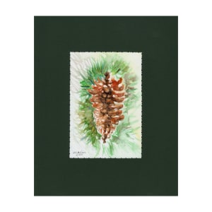 Winter Pine Cone Nature Painting by Helena Kuttner-Giasson 