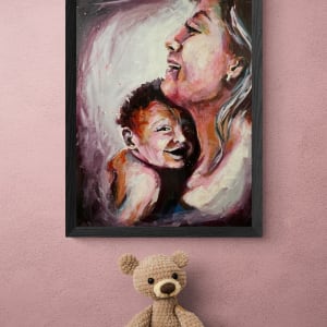 Happy Baby by Carolyn Wonders  Image: Happy Baby and teddy bear