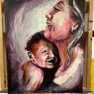 Happy Baby by Carolyn Wonders  Image: Happy Baby on an easel