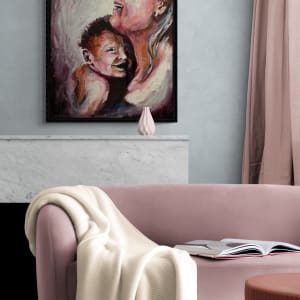 Happy Baby by Carolyn Wonders  Image: Happy Baby above a fireplace