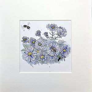Bees and Michaelmas Daisies by Paula Jobson, Image 2.