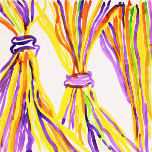 Vera Paints Skeins of Color (Diptych) by Vera Neumann 