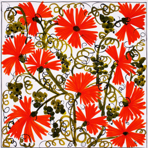 Vera Paints Orange Fan Flowers by Vera Neumann 