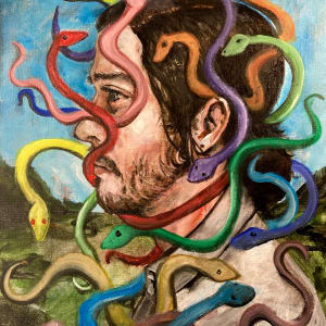 Self Portrait with Snakes by Brian Huntress