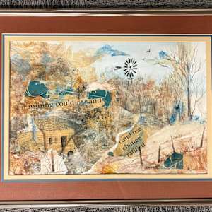 Outdoor scene with newspaper by Merrie Wicks