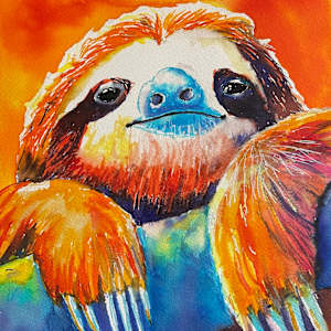 Sunset Sloth by Kathy Hall