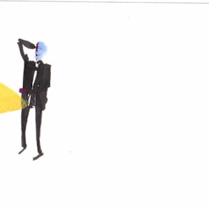 010home_015pain (Eulogist at yellow table in pain) by Sarah Jane Lapp 