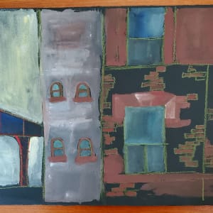 Untitled (Alley with elevated subway) by Sarah Jane Lapp 