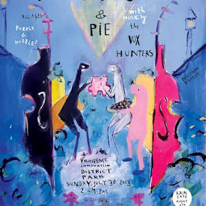 Puzzical Chairs & Pie with Live Music by Skyjelly 2023Poster - Edition of 4 with handpainted dates by Sarah Jane Lapp