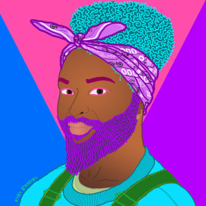 QUEER FACES OF EUGENE by Kiki Boniki  Image: Jalen Thompson - The Supreme Poet of the Willamette Valley, Host of Poetry Night.